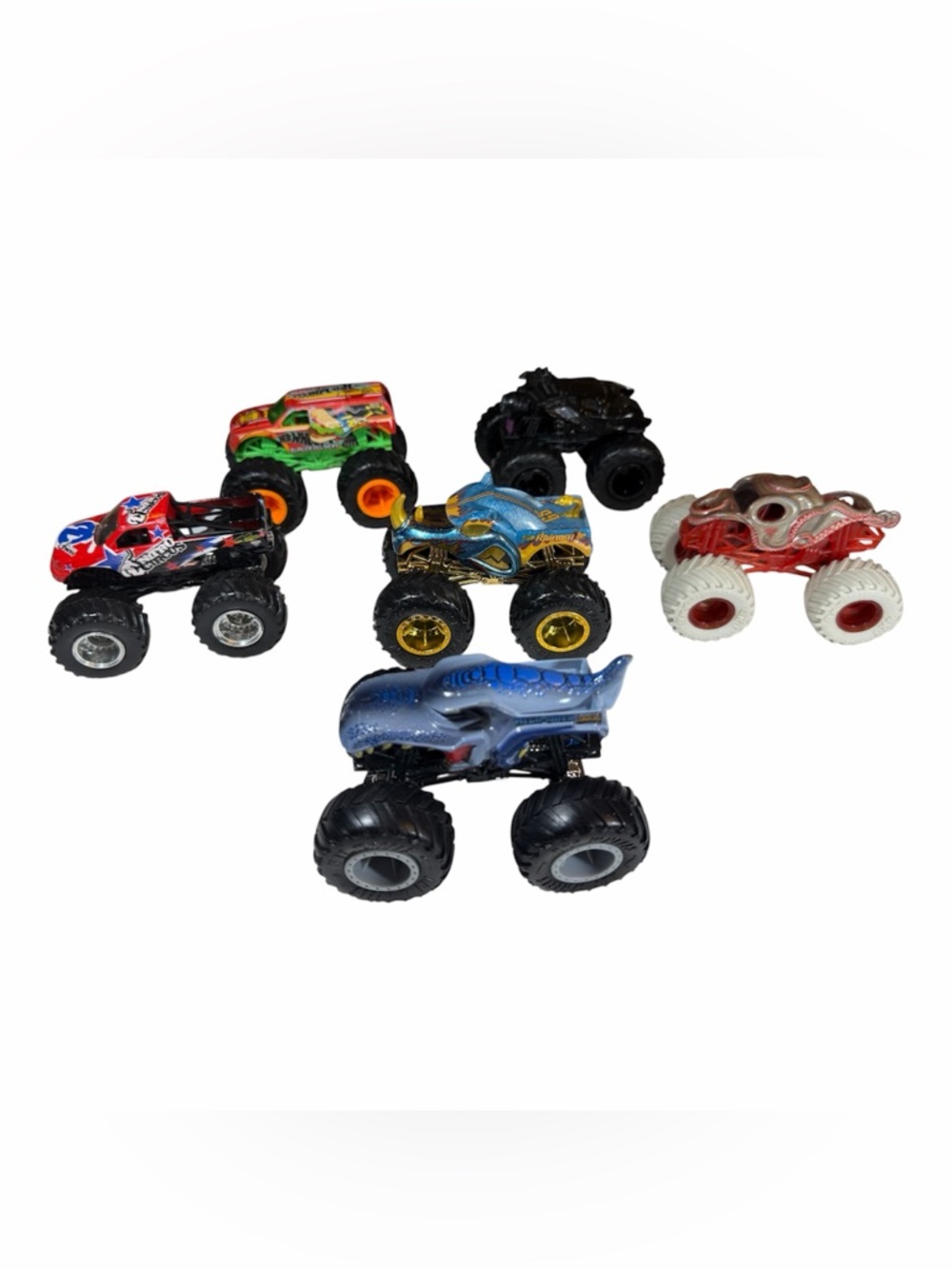 Hot wheels and monster jam trucks 1:64 diecast lot of 6